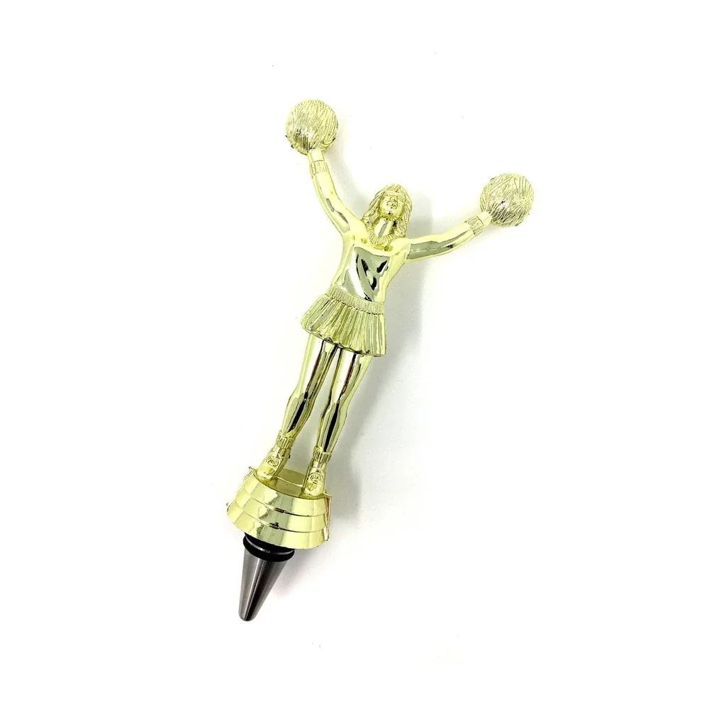 Handmade Bottle Stopper made from Repurposed Cheerleader Trophy